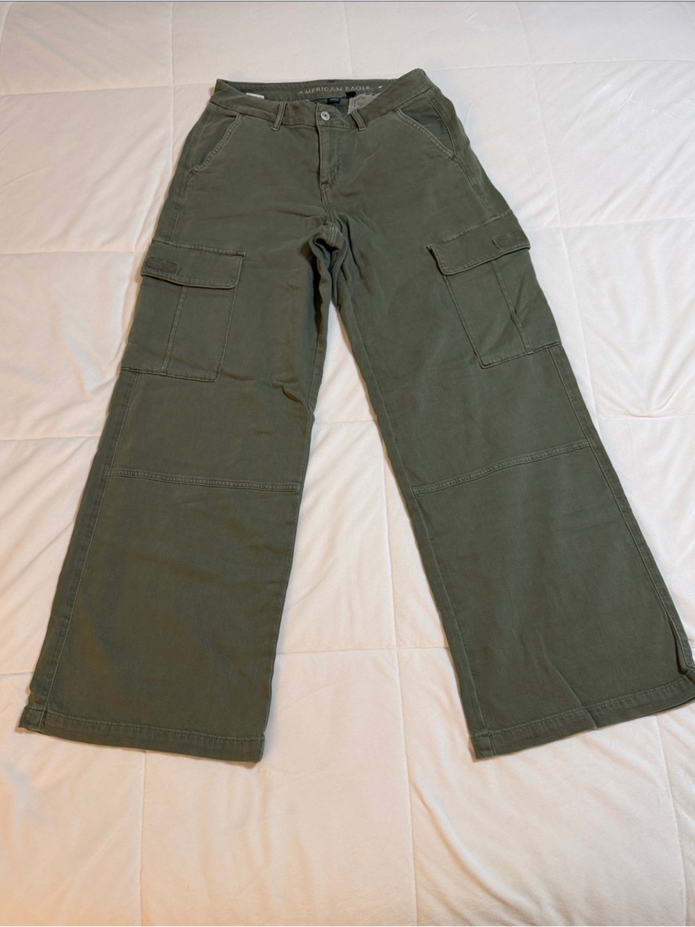 American Eagle Outfitters Olive Green Wide Leg Cargo Jeans